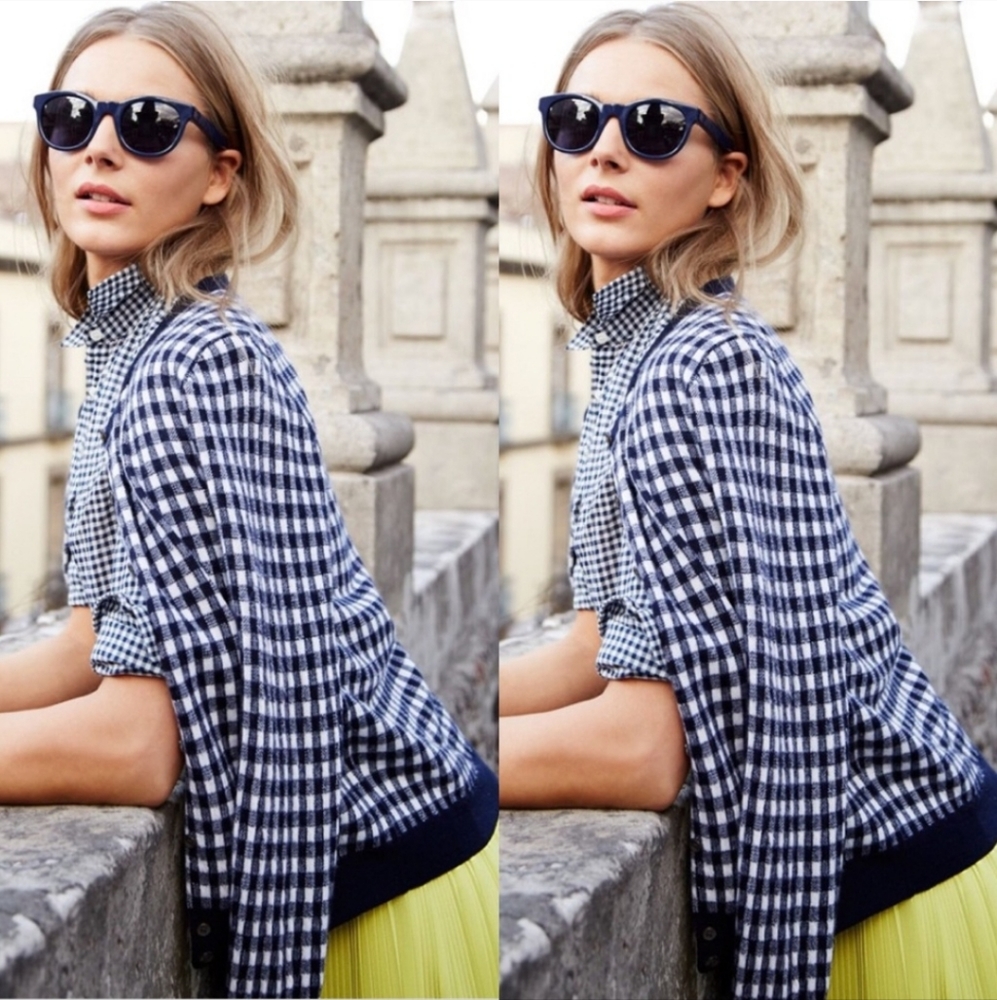 J. Crew Collection Gingham Cashmere Sweater Size S